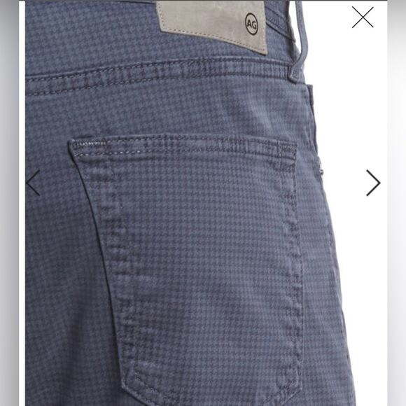 AG The Everett  SUD Slim Straight Leg Blue Black Houndstooth Pants 30x32 - Picture 4 of 12